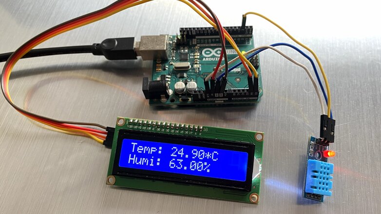 Temp. + Humidity sensor using Arduino